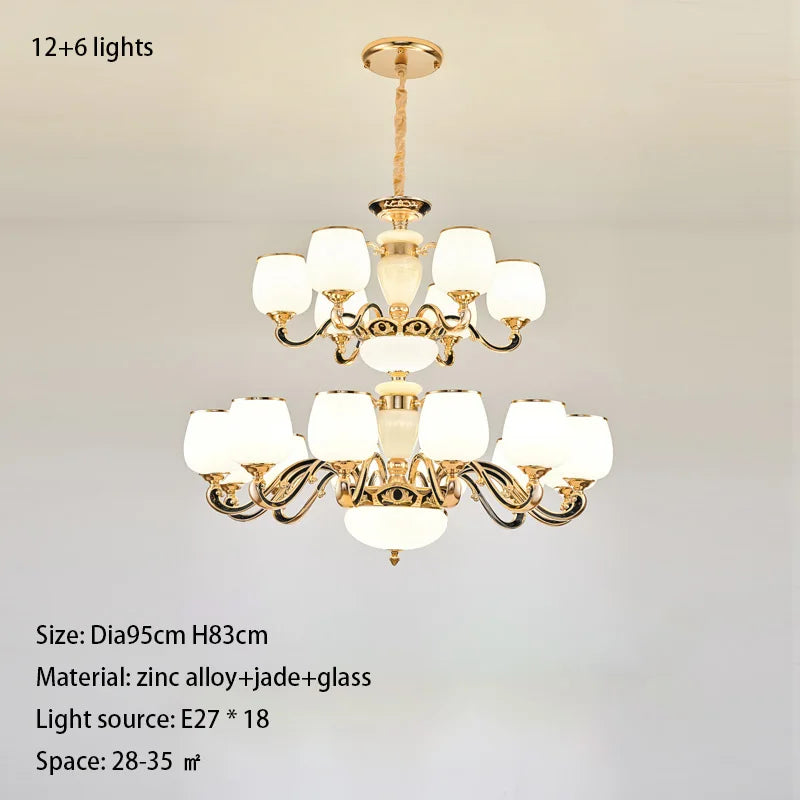 DecorBites™ Jade Pendant Lamp: European Luxury for Living Room, Villa, Dining Room, Bedroom