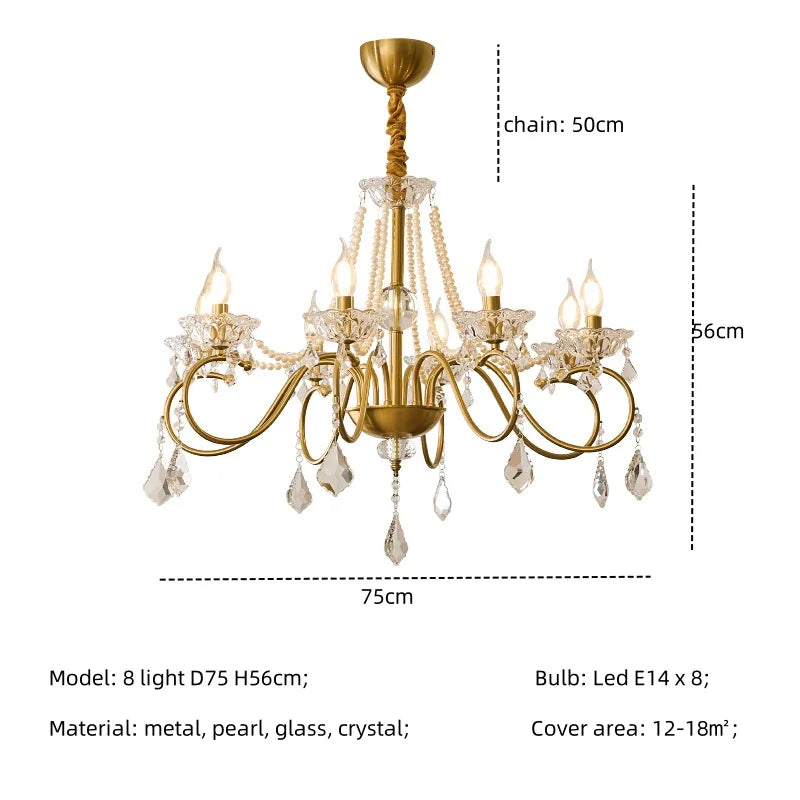 DecorBites™ Crystal LED Chandelier Living Room Luxury Lighting E14 Pendant Lamparas