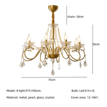 DecorBites™ Crystal LED Chandelier Living Room Luxury Lighting E14 Pendant Lamparas