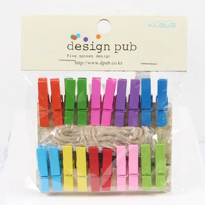 مشابك خشبية صغيرة من DecorBites™، 50 قطعة، لتزيين الصور والحرف اليدوية، مشابك غسيل صغيرة مقاس 25 مم