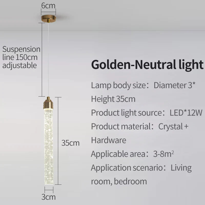Modern Gold Bubble Crystal Pendant Light