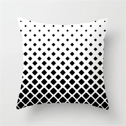DecorBites™ Heart Stripe Pillow Cases | Black & White Polyester Cushion Covers