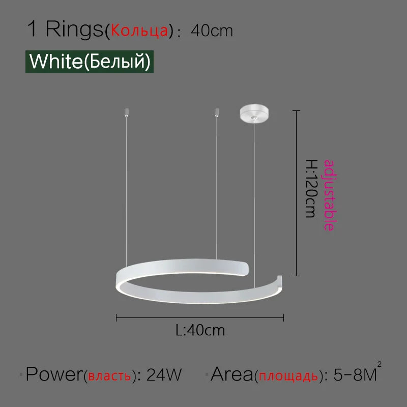 DecorBites™ LED Ring Chandelier for Home Decor - Modern Nordic Style Lighting