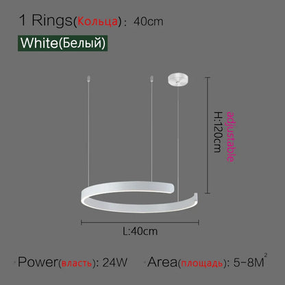 DecorBites™ LED Ring Chandelier for Home Decor - Modern Nordic Style Lighting