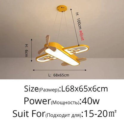 DecorBites™ LED Wood Ceiling Light for Kids Room - Yellow/Blue Minimalist Design