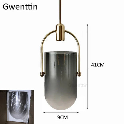 DecorBites™ Bucket Glass Pendant Lamp LED Modern Hanging Lights for Dining Room Kitchen Home Décor