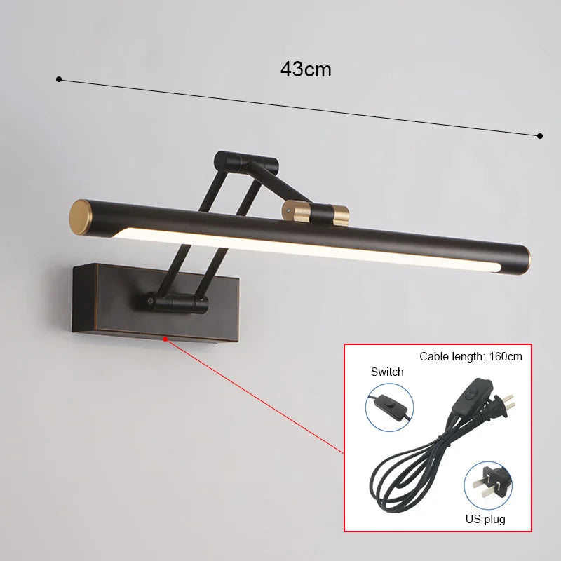 Aplique de pared para baño LED Decorbites™ de 58 cm, iluminación moderna para interior y dormitorio