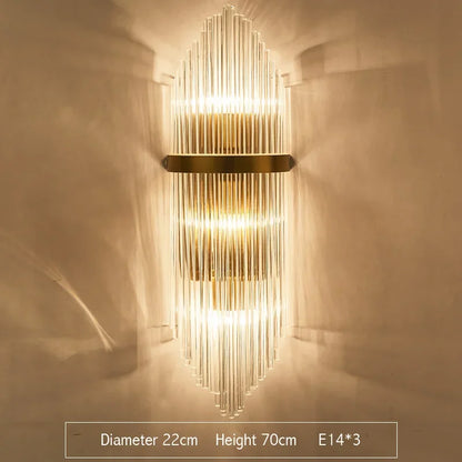 Aplique de pared LED DecorBites™ Crystal Gold, luz moderna para dormitorio, sala de estar y decoración del hogar.