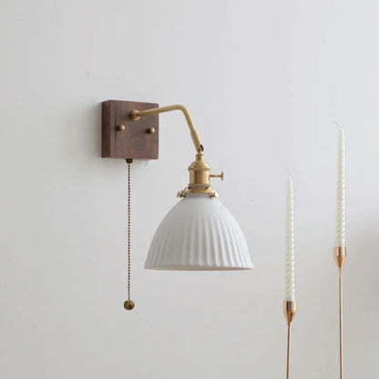 DecorBites™ Ceramic Copper LED Wall Lamps Pull Chain Switch Modern Stair Light Fixtures