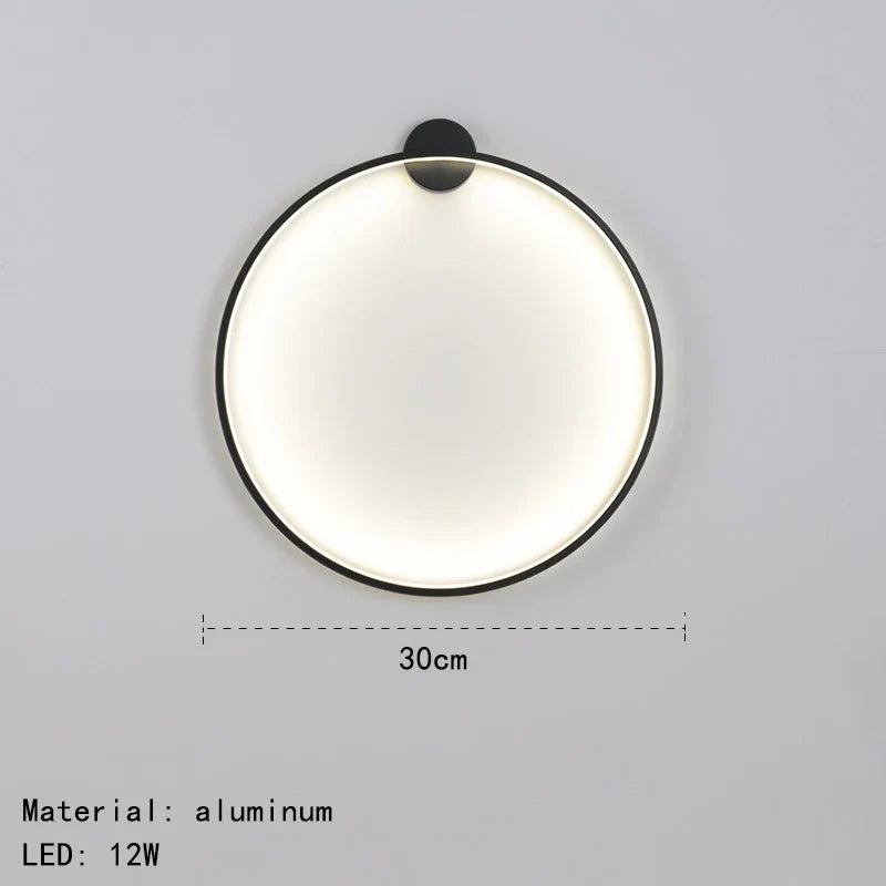 Decorbites™ Anillo Dorado Negro LED Luz de Pared para Salón Dormitorio Lámpara de Pared