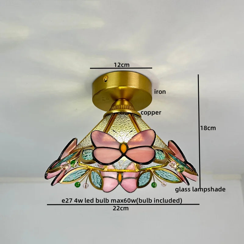 DecorBites™ Glass Copper LED Ceiling Light - Nordic Home Lighting Fixture