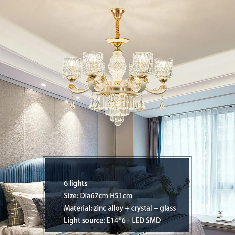 DecorBites™ Elegant Crystal Chandelier LED Lights for Luxury Home Decor