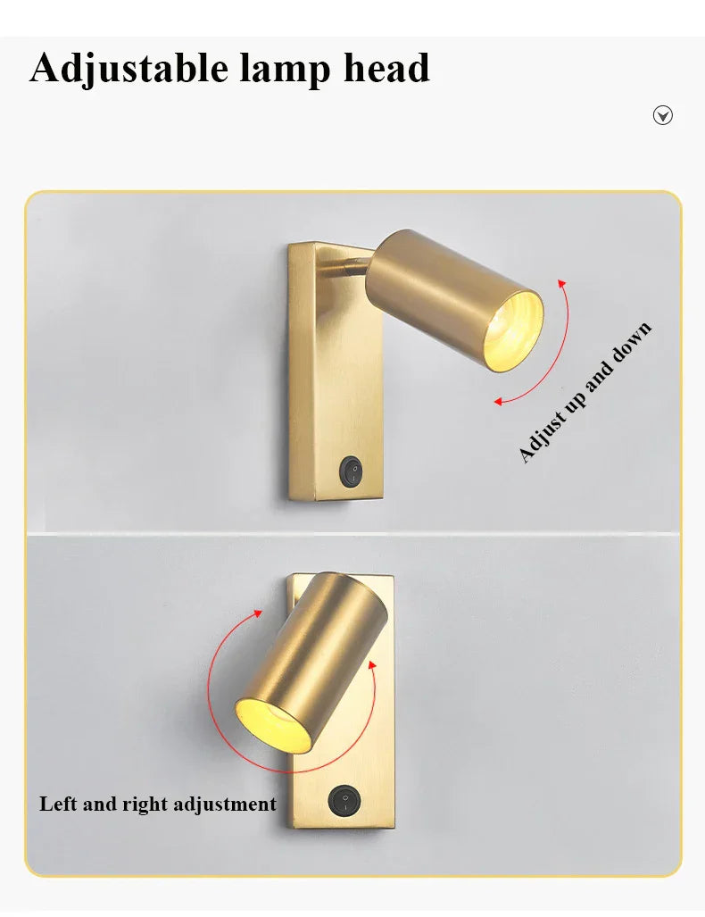 DecorBites™ Black Brass LED Wall Sconce Lighting Fixture - Nordic Art Wall Lamp