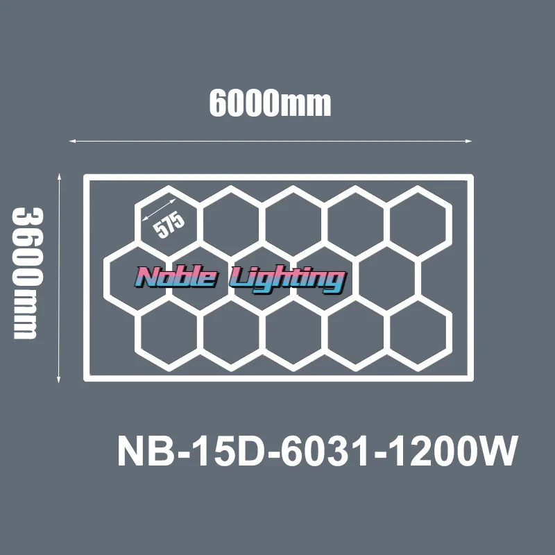 DecorBites™ 6500K LED Hexagrid System for Workshop, Gym, Studio - 2 Year Warranty