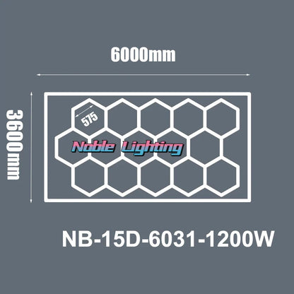DecorBites™ 6500K LED Hexagrid System for Workshop, Gym, Studio - 2 Year Warranty