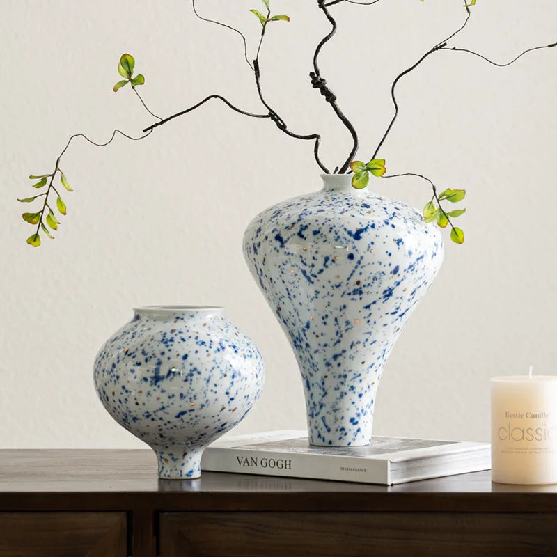 DecorBites™ Chinese Retro Ceramic Vase Flower Arrangement Handmade Home Decor