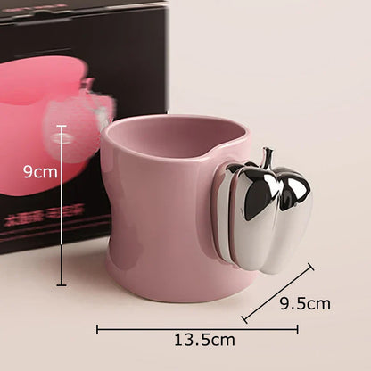 DecorBites™ Chili Handle Cup & Saucer Porcelain Coffee Mug Tea Teacup Juice Cup