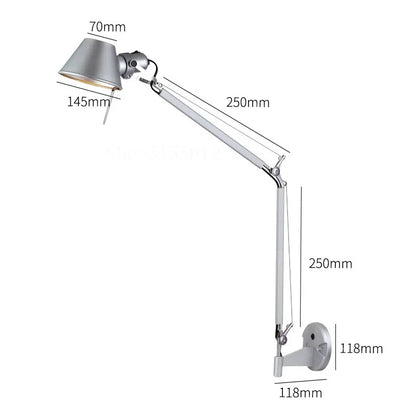 DecorBites™ Black Silver Rotatable Wall Light with Switch for Study Office Living Room