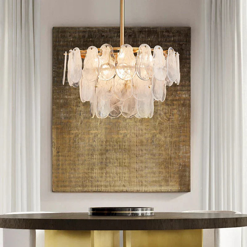 DecorBites™ Cloudy Glass Chandeliers: Modern LED Lustre Indoor Lighting for Living Room Décor