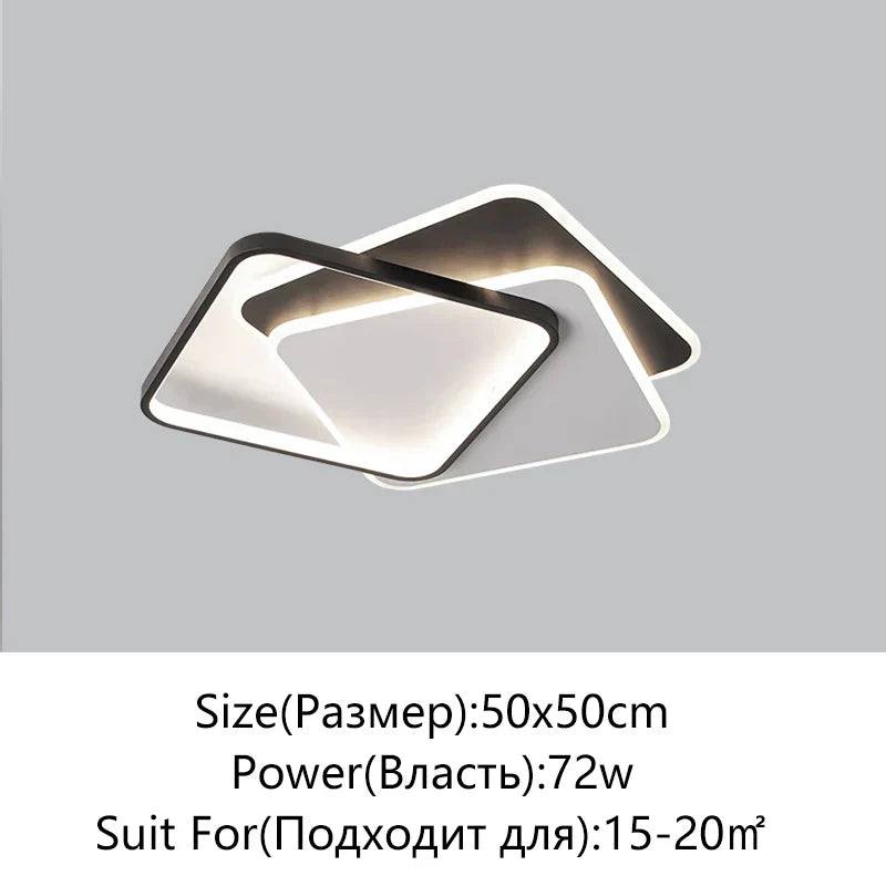 DecorBites™ LED Chandelier: Black White Modern Lighting for Living Study Room Luminaire