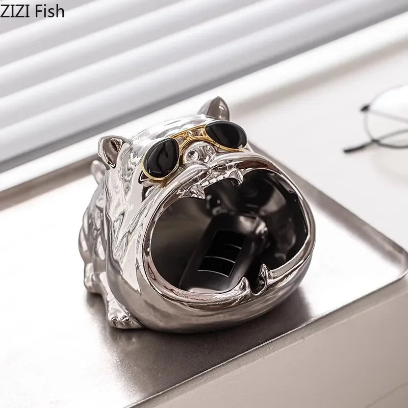 DecorBites™ Bulldog Ceramic Ashtray - Desktop Smoking Accessories for Weed - Portable Ashtray Gift