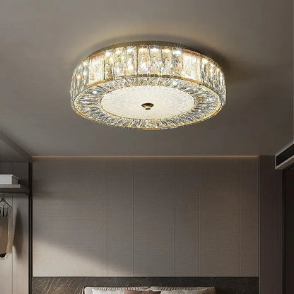 DecorBites™ Gold Crystal Glass Ceiling Light Fixture for Modern Living Rooms & Bedrooms