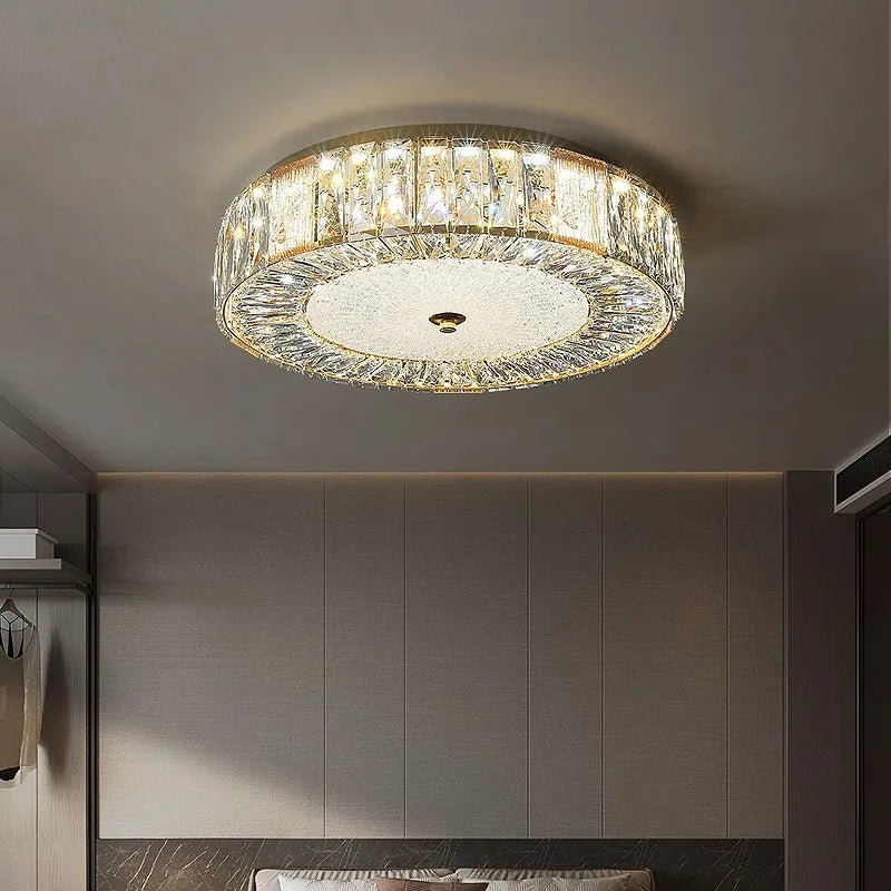 Lámpara de techo LED de vidrio dorado Decorbites™ con estructura de acero inoxidable