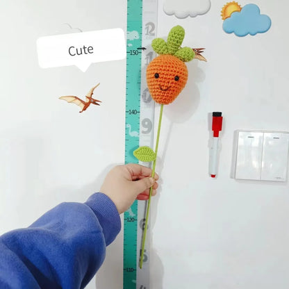 DecorBites™ Knitted Sunflower & Rabbit Bouquet: Handmade Crochet DIY Home Decor & Gift