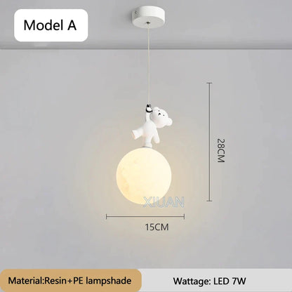 ديكوربايتس™ مصباح معلق من الراتنج على شكل دب لغرفة نوم الأطفال