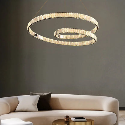 DecorBites™ Crystal Chandelier LED Light Fixture - Modern Luxury Hanging Lamp