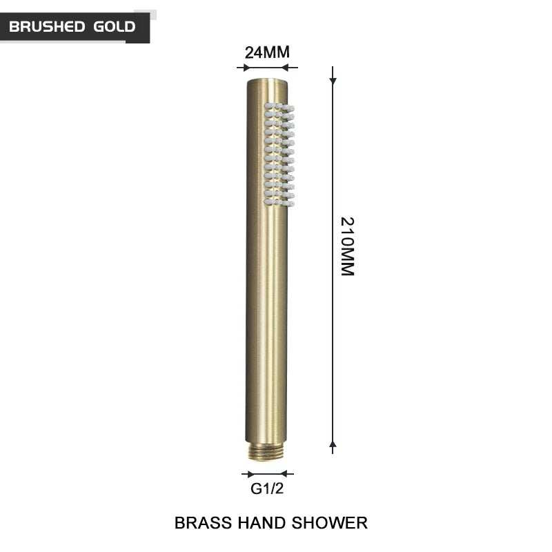 DecorBites™ Brass Handheld Shower Head in Brushed Golden Finish