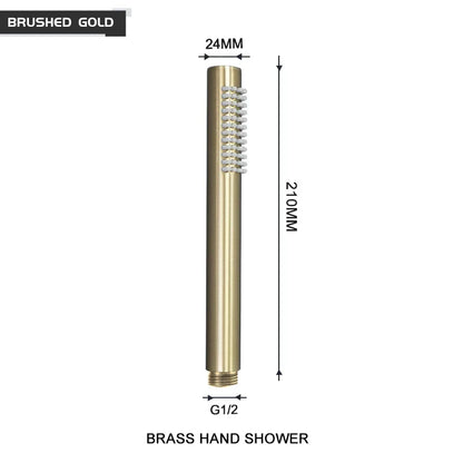 DecorBites™ Brass Handheld Shower Head in Brushed Golden Finish