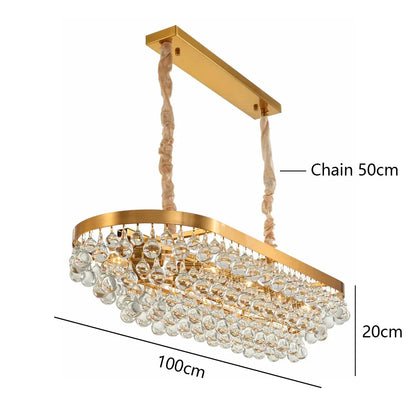 Lámparas colgantes de techo DecorBites™ con cuentas de cristal: Iluminación decorativa retro de lujo en dorado para el hogar