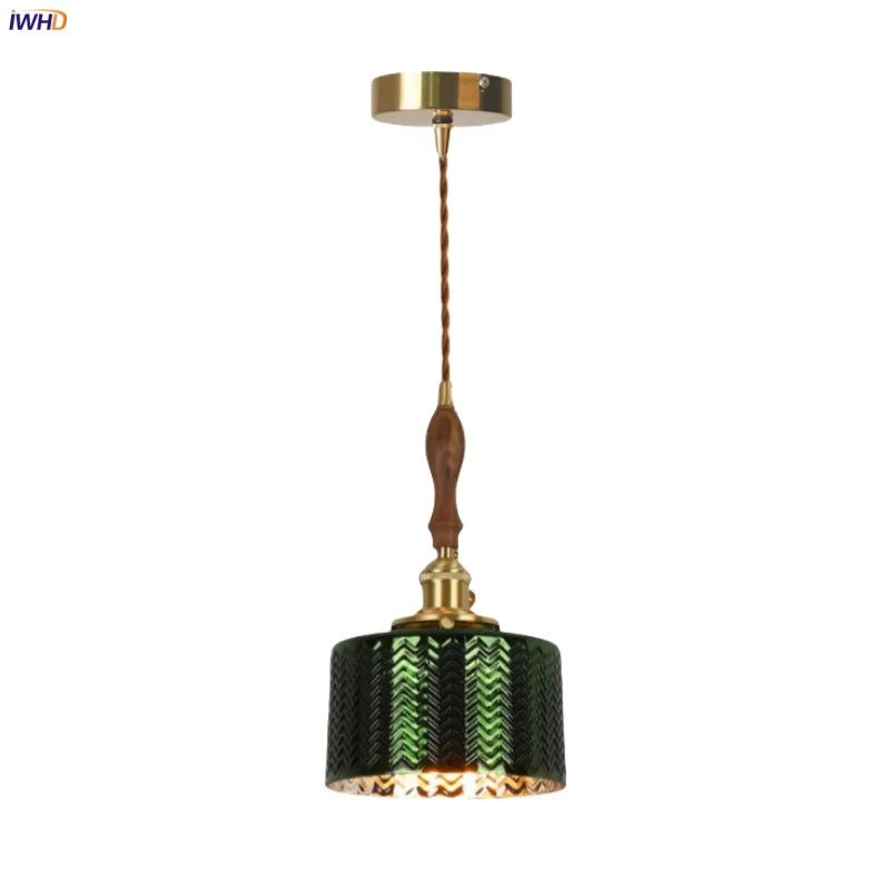 DecorBites™ Green Wave Glass Pendant Lamp: Modern Minimalism for Living Room, Bedroom, Cafe
