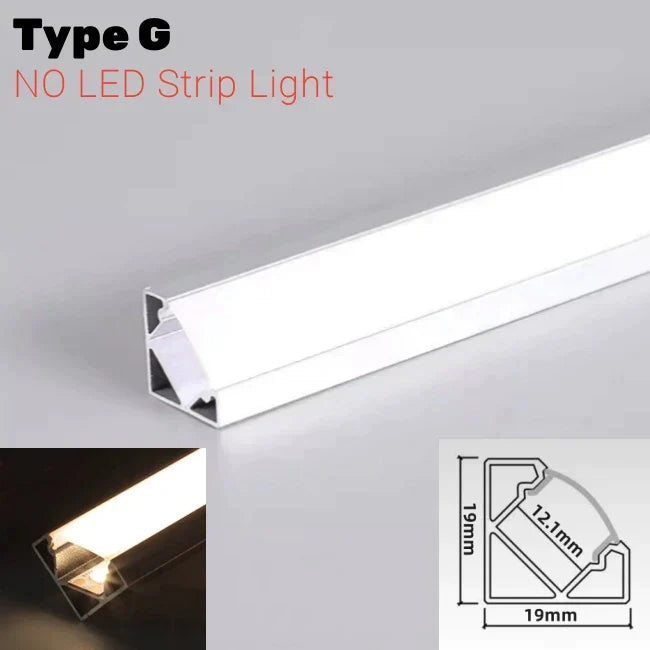 قناة خط الخصر المُدمجة ذات الملف الألومنيوم LED من DecorBites™ لزوايا الإضاءة الخلفية