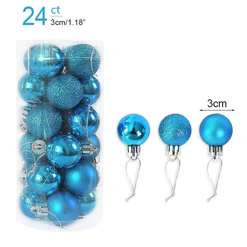 1box Christmas Balls Christmas Tree Ornaments Ball Xmas Hanging Tree Pendants Home Party Decor 2023 New Year Gift Noel Navidad