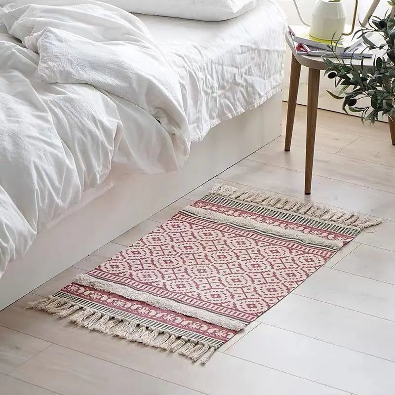 DecorBites™ Bohemian Tassel Rug - Retro Hand Woven Carpet for Home Decor