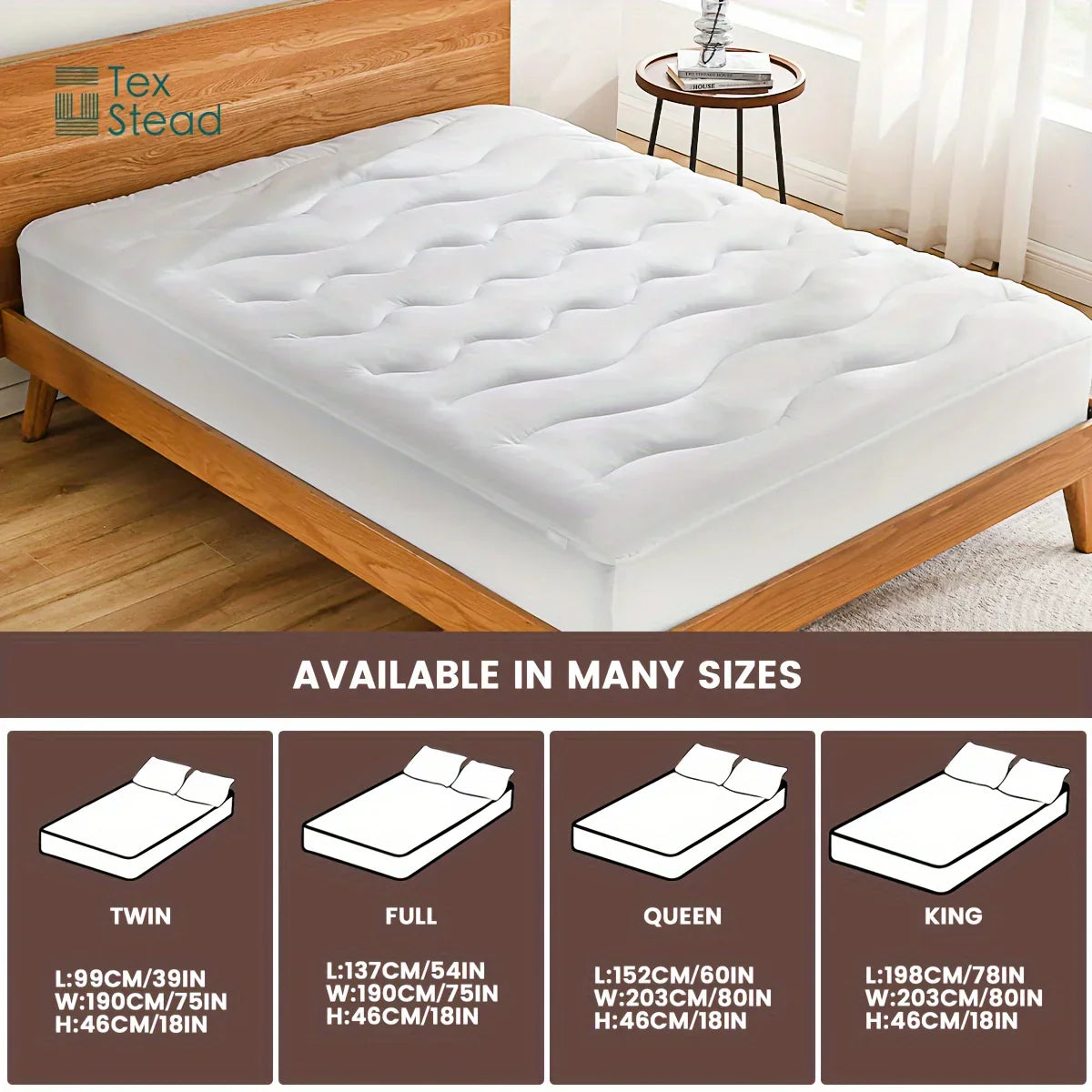 Decobites Quilted Fitted Mattress Cover | Soft & Breathable Bed Protector | Machine Washable