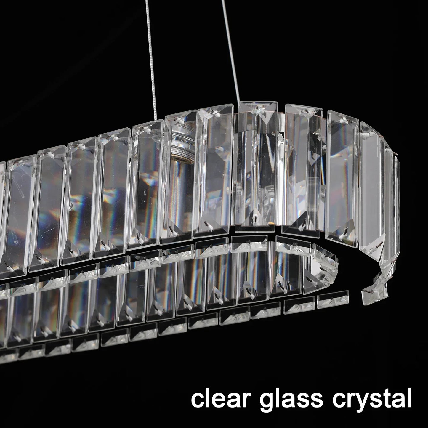 DecorBites™ Crystal Oval LED Chandelier: Nordic Design Pendant Light for Living, Bedroom, Hotel