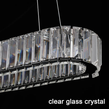 DecorBites™ Crystal Oval LED Chandelier: Nordic Design Pendant Light for Living, Bedroom, Hotel