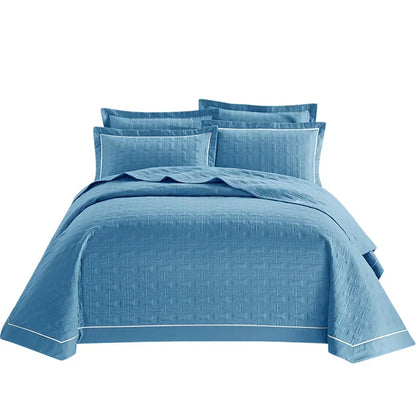 Decobites Cotton Coverlet Bedspread Set with Thick Quilting for Luxurious Bedding