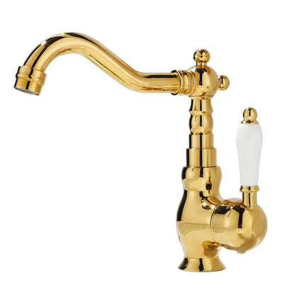 DecorBites™ Gold Basin Faucet Single Handle Bathroom Sink Tap Hot Cold Mixer Tap