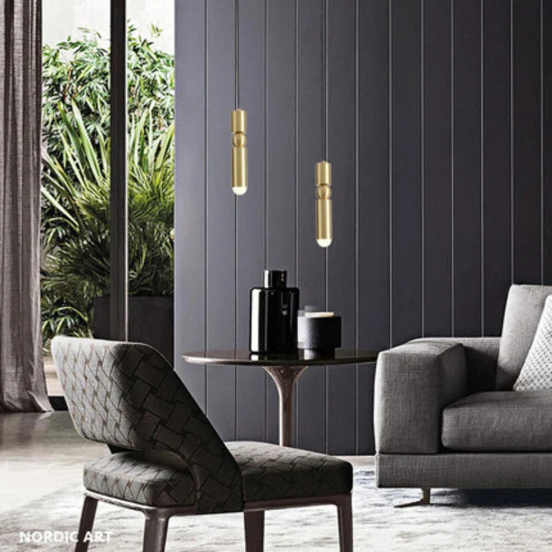 DecorBites™ Gold Tube Pendant Light - Kitchen Bedside Hanging Lamp by AliLamp