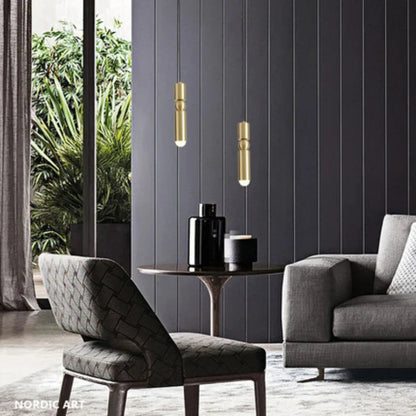 DecorBites™ Gold Tube Pendant Light - Kitchen Bedside Hanging Lamp by AliLamp