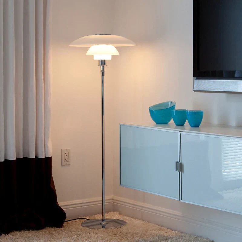 DecorBites™ Glass Shade LED Floor Lamp for Living Room, Bedroom - Nordic Minimalist Retro Style