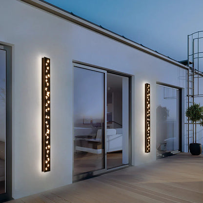 DecorBites™ Butterfly Pattern LED Outdoor Wall Sconce Black, Garage Yard Decor Lighting