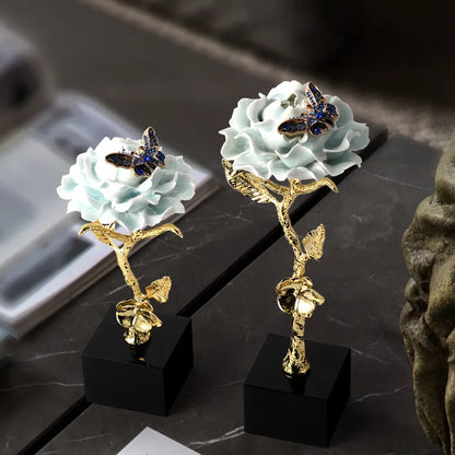 DecorBites™ Crystal Rose Decor, Light Luxury Gifts, TV & Wine Cabinet Decor, Office Ornaments.