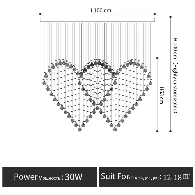 DecorBites™ Crystal Chandelier: Modern Dining Table & Bar Lamp for Bedroom & Dining Room Lighting