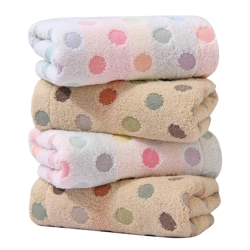 DecorBites™ Dot Face Towel Set - 100% Cotton, 35*75, Cute and High Quality