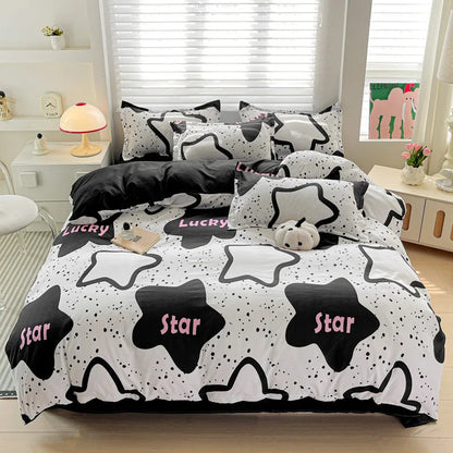 Juego de cama DecorBites™ Cozy Cotton para cama doble, kit de funda nórdica para otoño e invierno